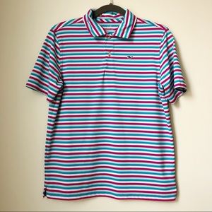 Vineyard Vines Striped Performance Polo Boys L 16
